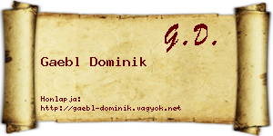 Gaebl Dominik névjegykártya
